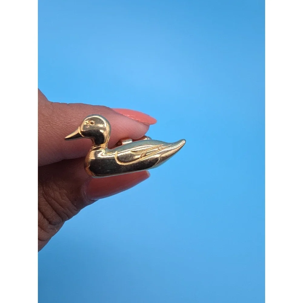Pair Vintage Gold Duck Mallard Cufflinks Birds